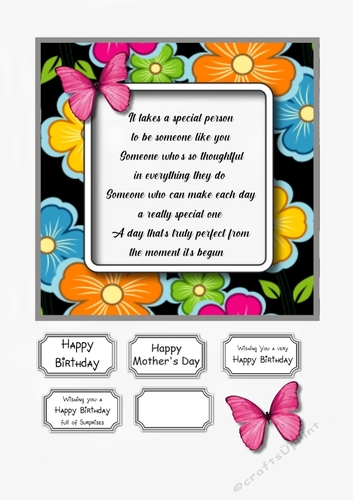 Funky Flowers Mum Birthday or Mothers Day