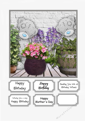 Tatty Teddy floral Birthday or Mothers Day