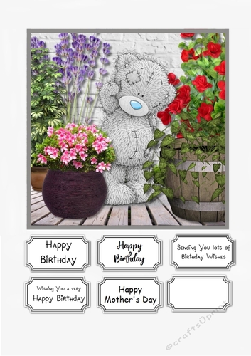 Tatty Teddy with flowers for Birthday or Mothers Day