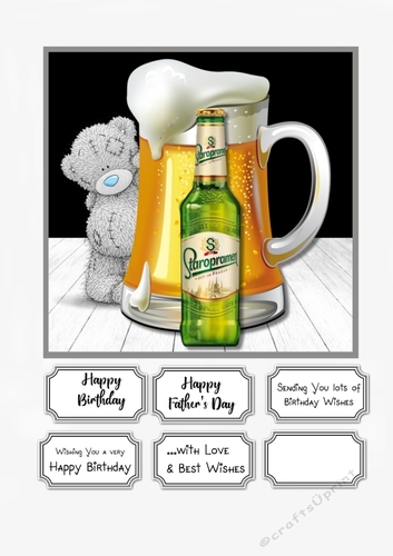 Tatty Teddy with Beer for Birthday or Fathers Day