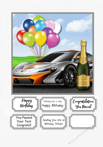 Sports Car Birthday or Congratulations on Passing Your Driving Test