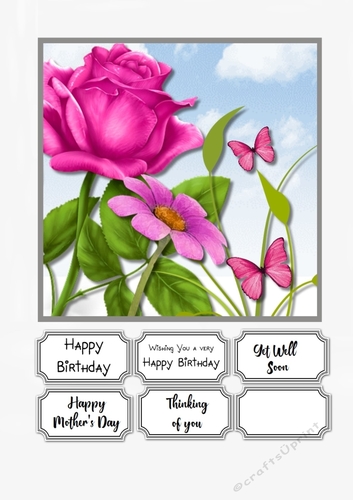 Floral card topper for various occasions