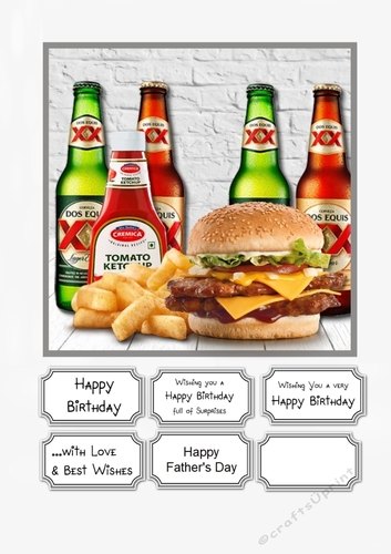 Burger and Beer for Birthday or Fathers Day
