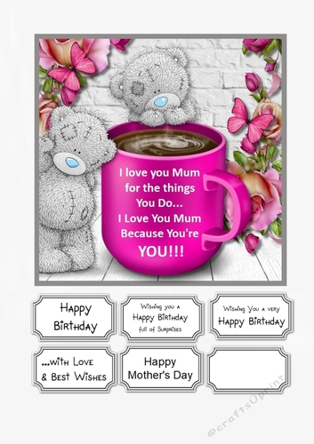 Tatty Teddy I Love You Mum for Birthday or Mothers Day