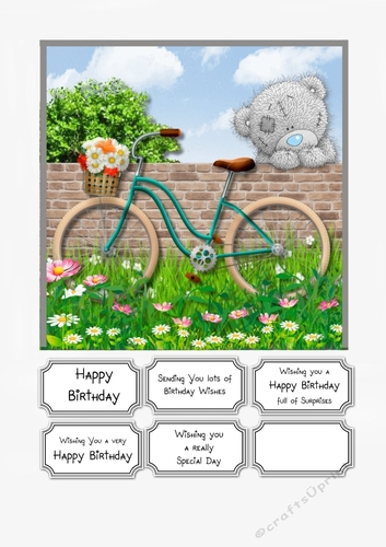 Tatty Teddy with Bicycle