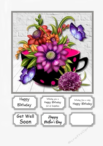 Cup of Flowers for Birthday, Mothers Day, Get Well Soon and many other occasions