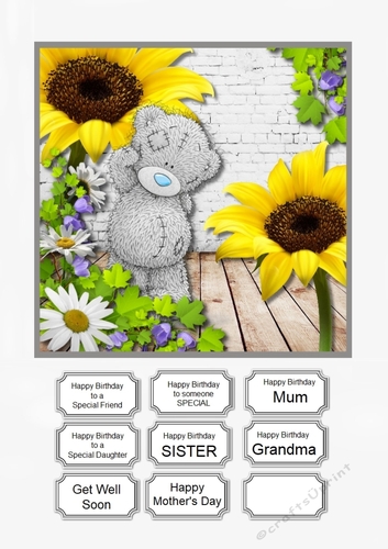 Tatty Teddy with Daisies and Sunflowers