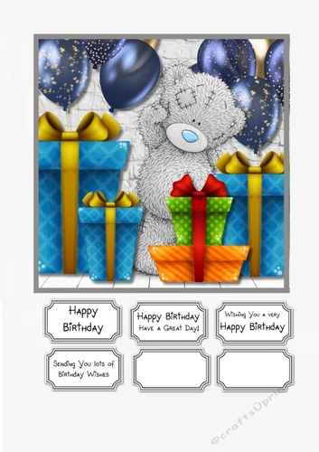 Tatty Teddy with Presents and Balloons