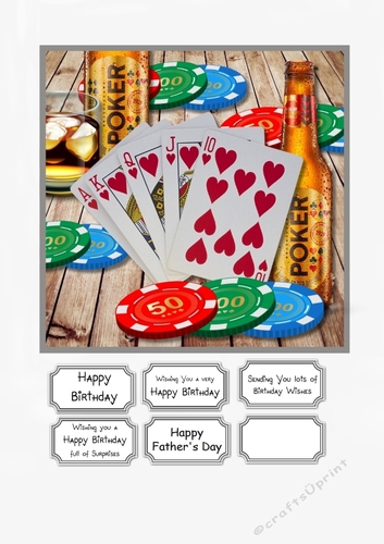 Royal Flush for male/female Birthday or Fathers Day