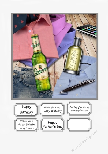 Male card topper for Birthday or Fathers Day