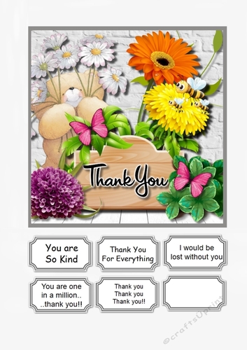 Forever Friends Thank You card topper