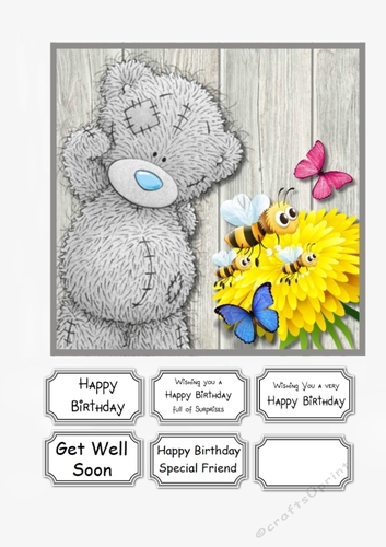 Tatty Teddy with Flower for Birthday, Get Well Soon and other occasions