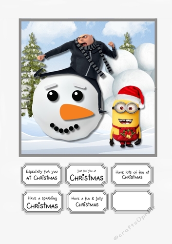 Minion Christmas with Snowballs