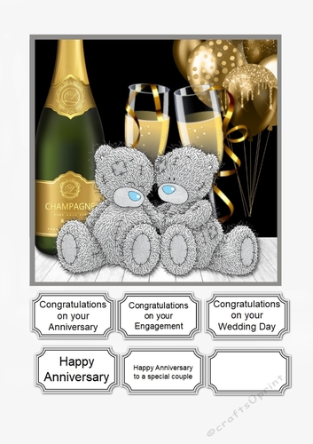 Tatty Teddy for Anniversary, Wedding Day or Engagement
