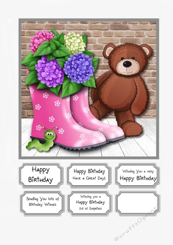 Flowers and Bear Birthday