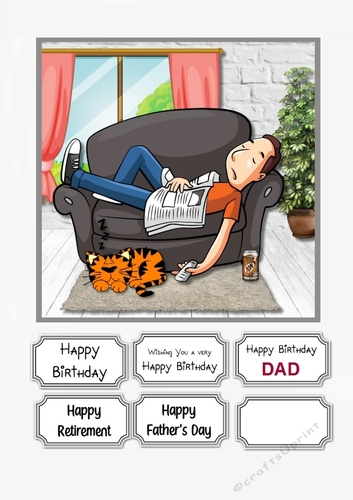 Male card topper for Birthday, Dad Birthday, Retirement or Fathers Day