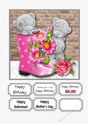Tatty Teddy with Flowers for various occasions