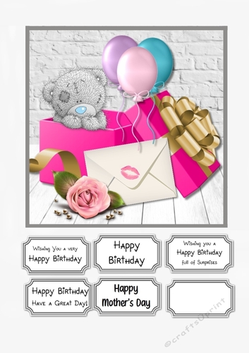 Tatty Teddy with Gifts for Birthday or Mothers Day