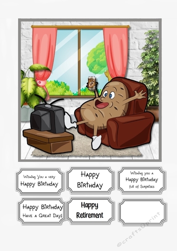 Couch Potato for Male Birthday or Retirement