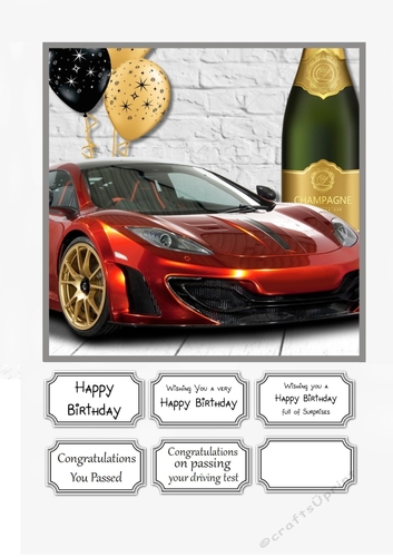 Sports car for Birthday or Driving Test Pass suitable for male and female