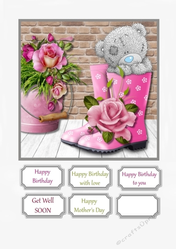 Tatty Teddy with Roses for Birthday, Mothers Day, Get Well Soon and other occasions