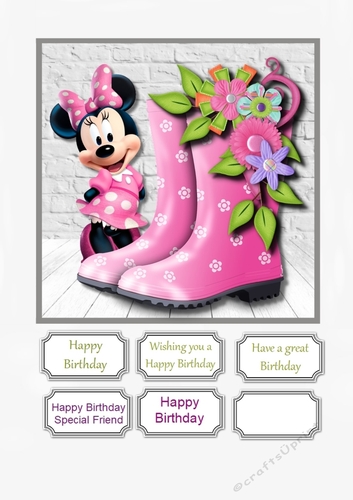 Minnie Mouse card topper