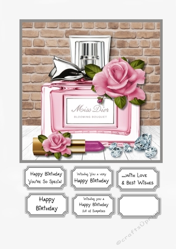 Perfume card topper