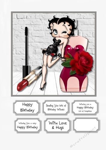 Betty Boop card topper