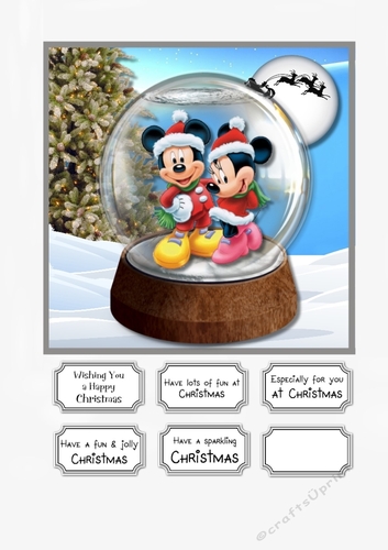 Mickey and Minnie Christmas Snow Globe