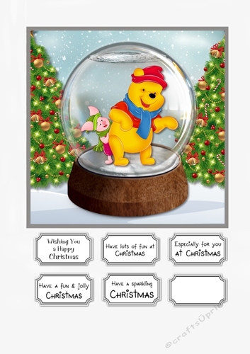 Winnie and Piglet Christmas Snow Globe