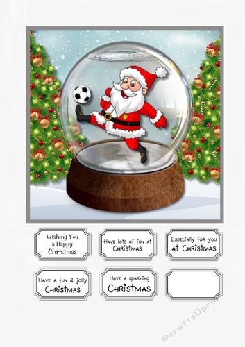 Footballing Santa Christmas Snow Globe
