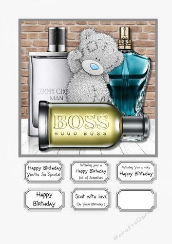 Tatty Teddy Aftershave Birthday card topper