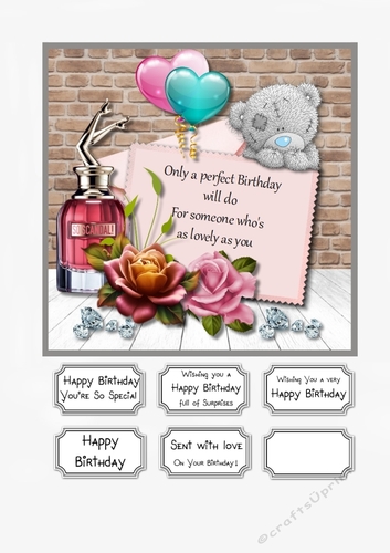 Tatty Teddy female card topper