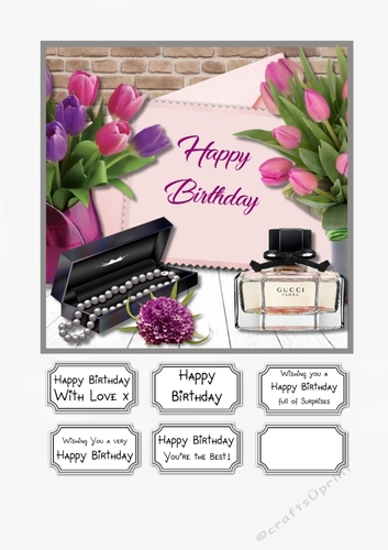 Ladies card topper floral