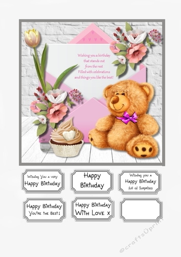 Teddy and Flowers Birthday