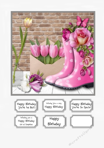 Floral Birthday Card Topper