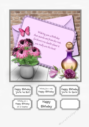 Floral Birthday card topper