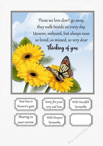 Thinking of You/Sympathy card topper