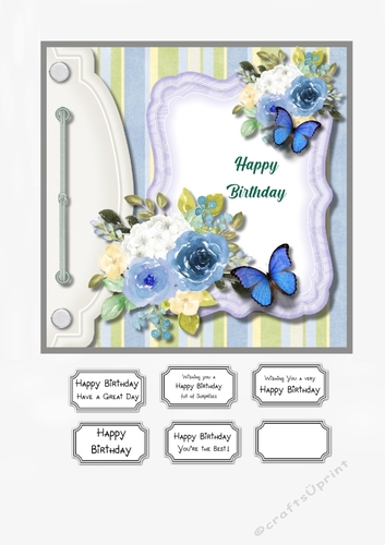 Blue Floral Birthday