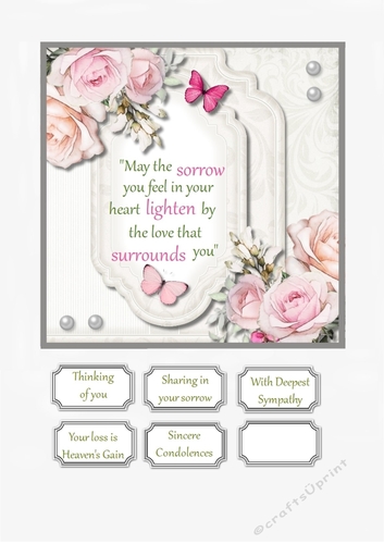 Thinking of you/Sympathy card topper