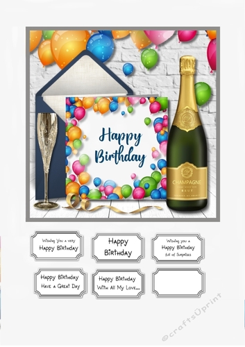 Balloons and Champagne Birthday