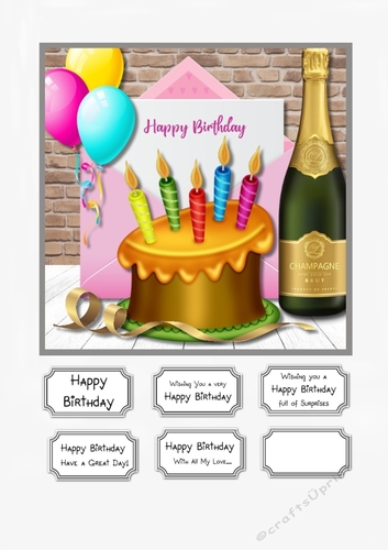 Cake and Champagne Birthday