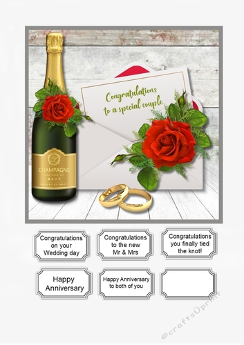 Wedding Day or Anniversary card topper