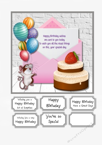 Birthday card topper female