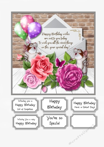 Flowers and Mice Birthday