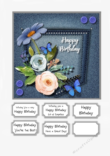 Floral Denim Pocket