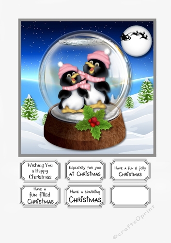Snow Globe Christmas Penguins