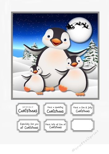 Christmas Penguin Family