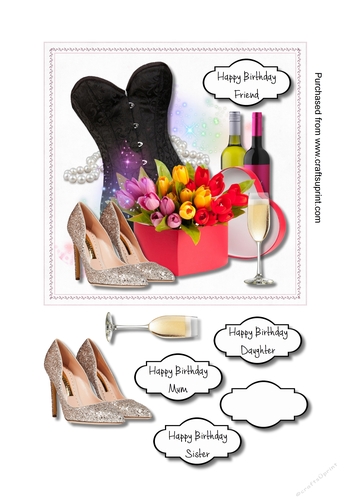 Flowers, shoes and corsette