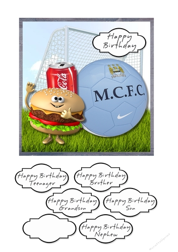 Manchester City fc ball and fast food